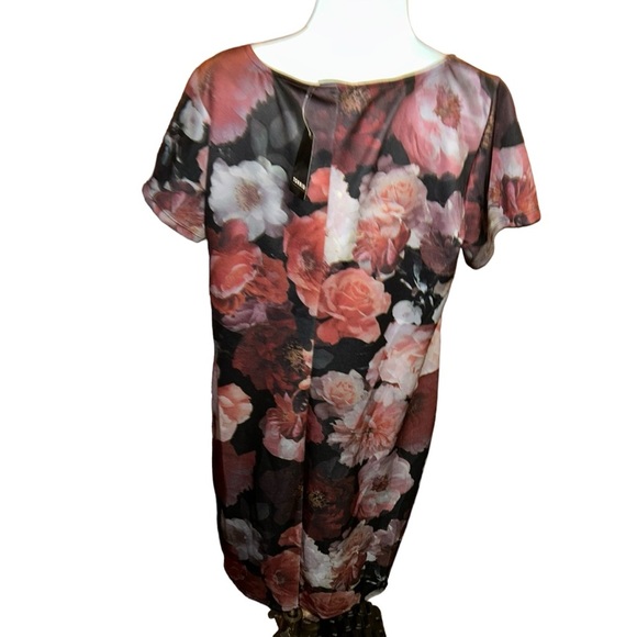 New Torrid Scuba bodycon Dress Black Floral size 1X 14/16 - Picture 3 of 7